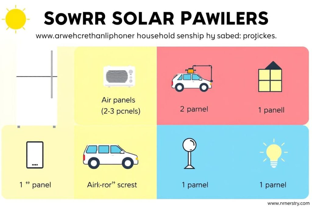 Chart showing how different household appliances affect how many solar panels do I need