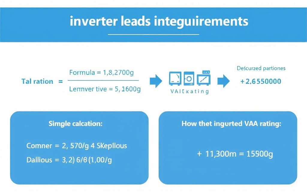 Detailed diagram showing how to calculate inverter load requirements with formulas and examples