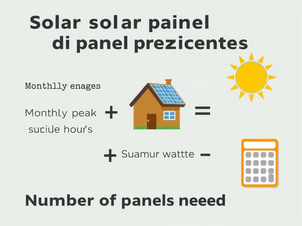 Diagram showing the formula for calculating how many solar panels do I need