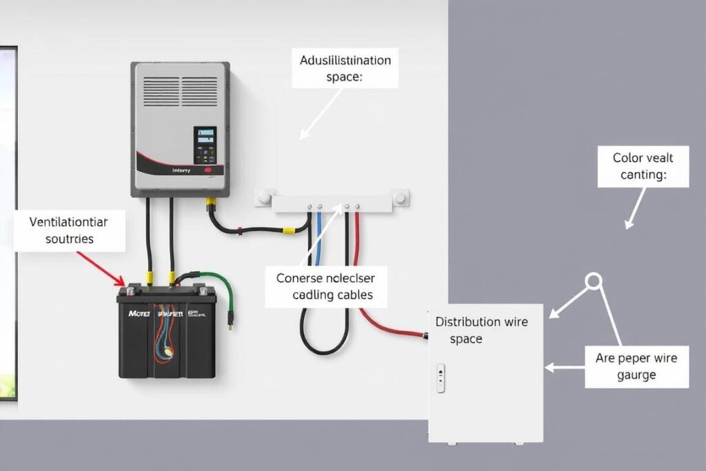 Proper inverter installation showing ventilation, wiring, and placement considerations